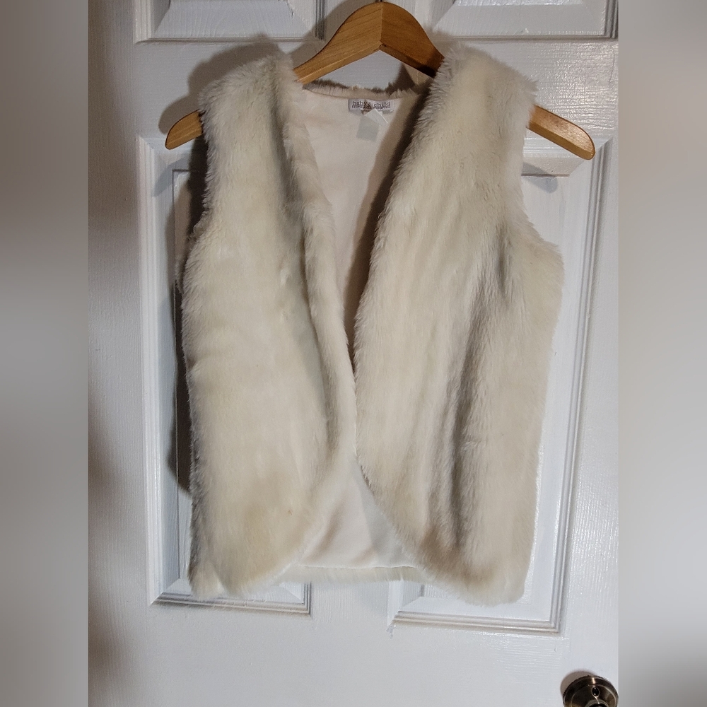 Faux Fur Vest in Cream